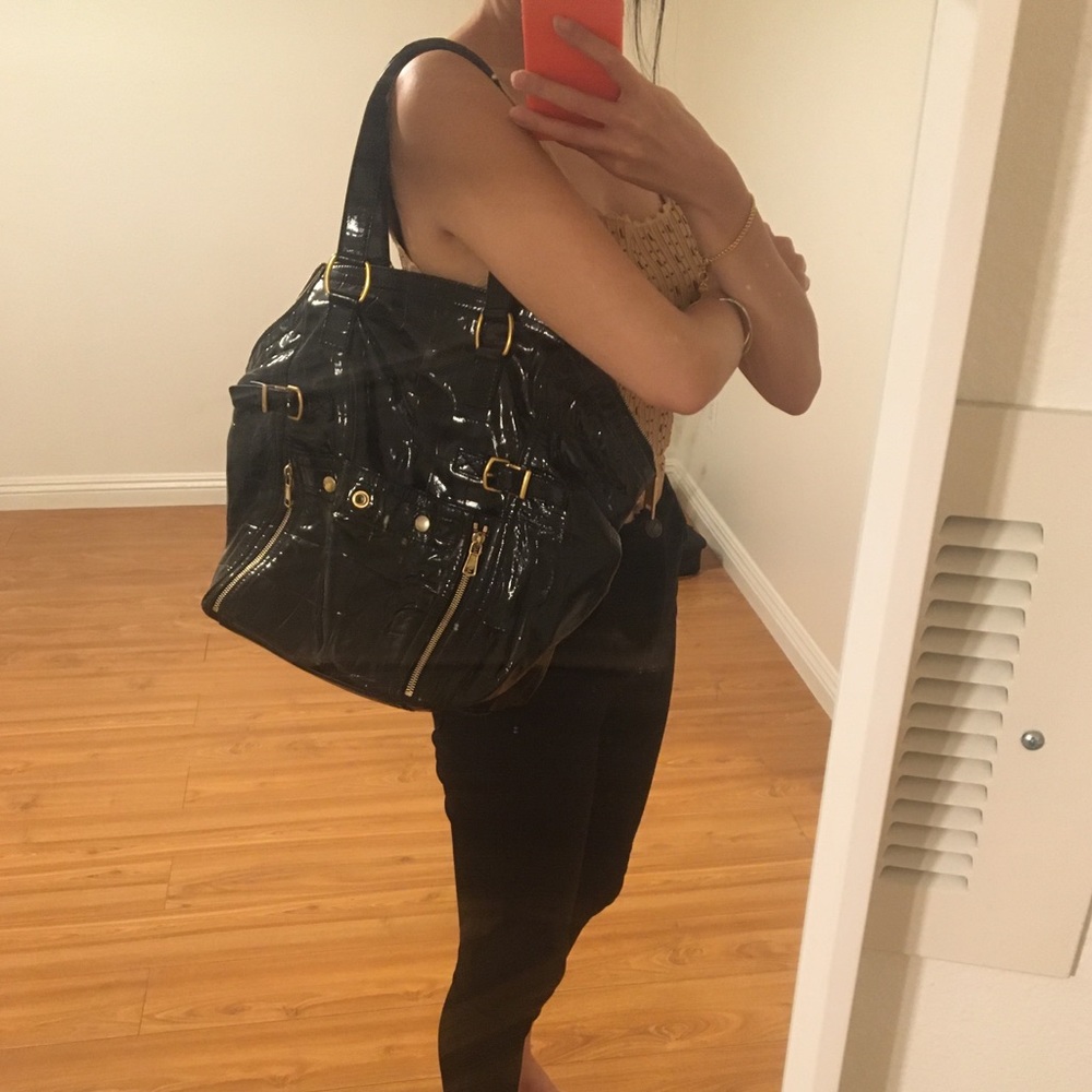 Ysl downtown bag patent croco